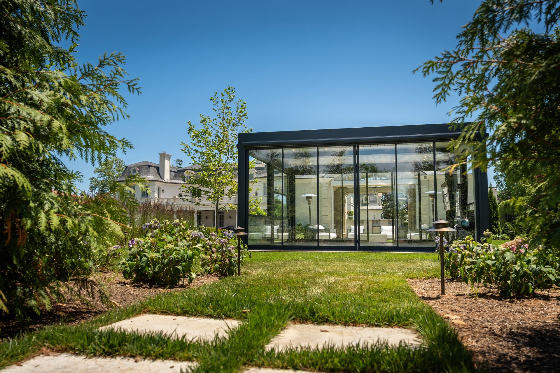 Modern glass pergola Dublin